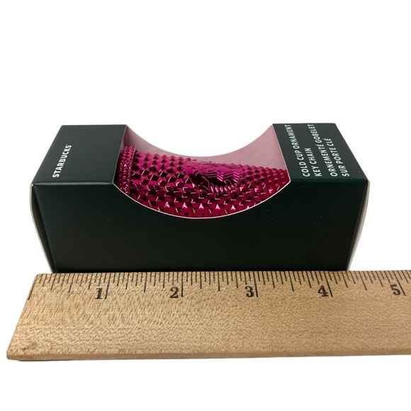 Starbucks Cold Cup Ornament Key Chain Metallic Pink Siren - Picture 5 of 5